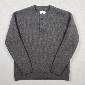 Taylor Stitch Sweater Size 40 Small Medium Merino Wool Waffle 3 Button Huckberry